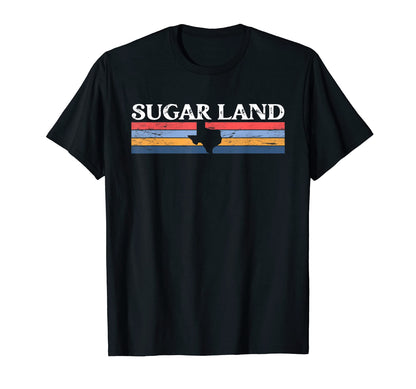 Sugar Land Texas Tx Stripes State 70S T-Shirt - Graphic Print Men Women - T-Shirt, Sweatshirt, Hoodie