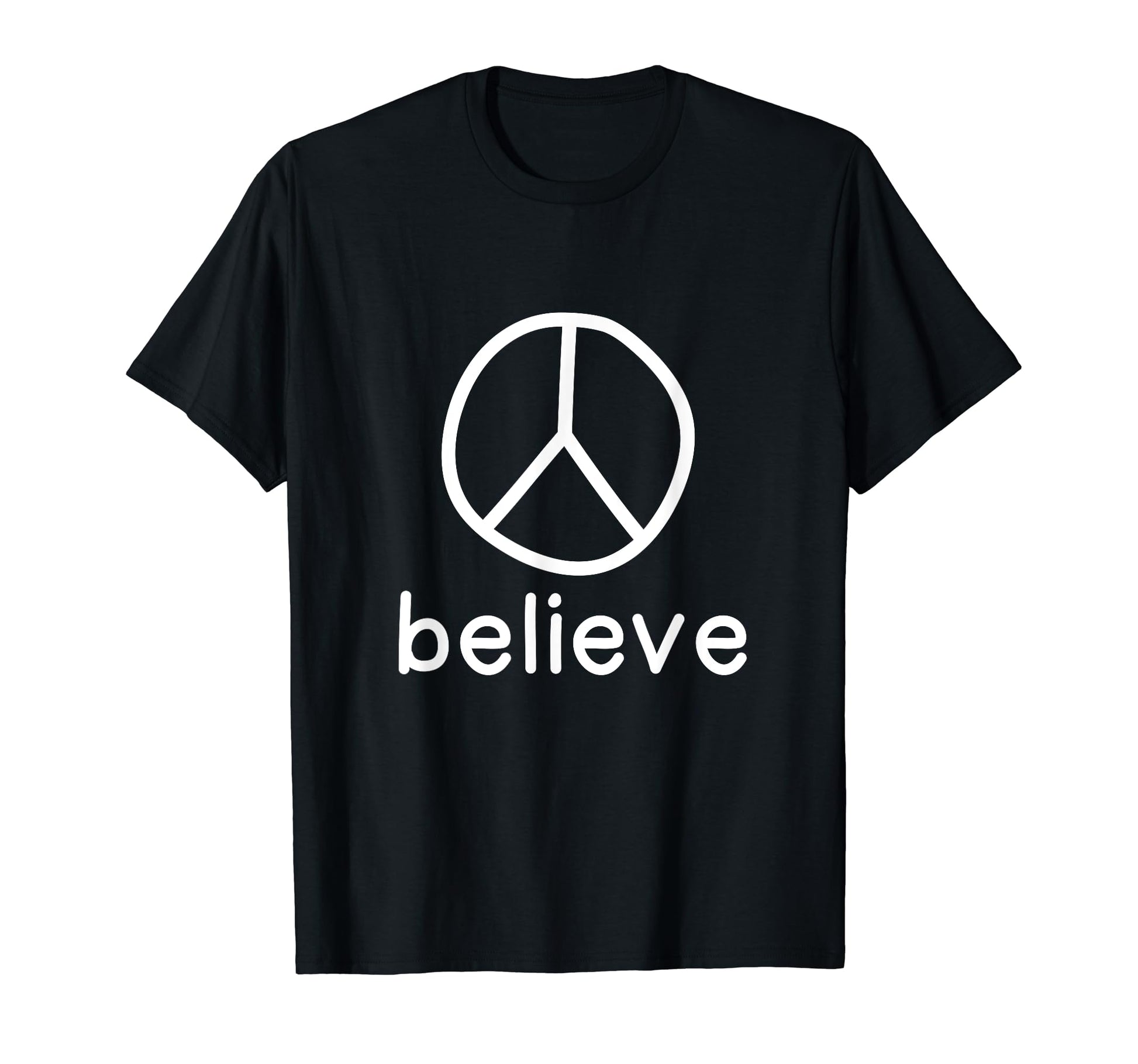 Believe Peace Sign World Peace Love T-Shirt - Aesthetic Graphic Men Women - T-Shirt, Sweatshirt, Hoodie