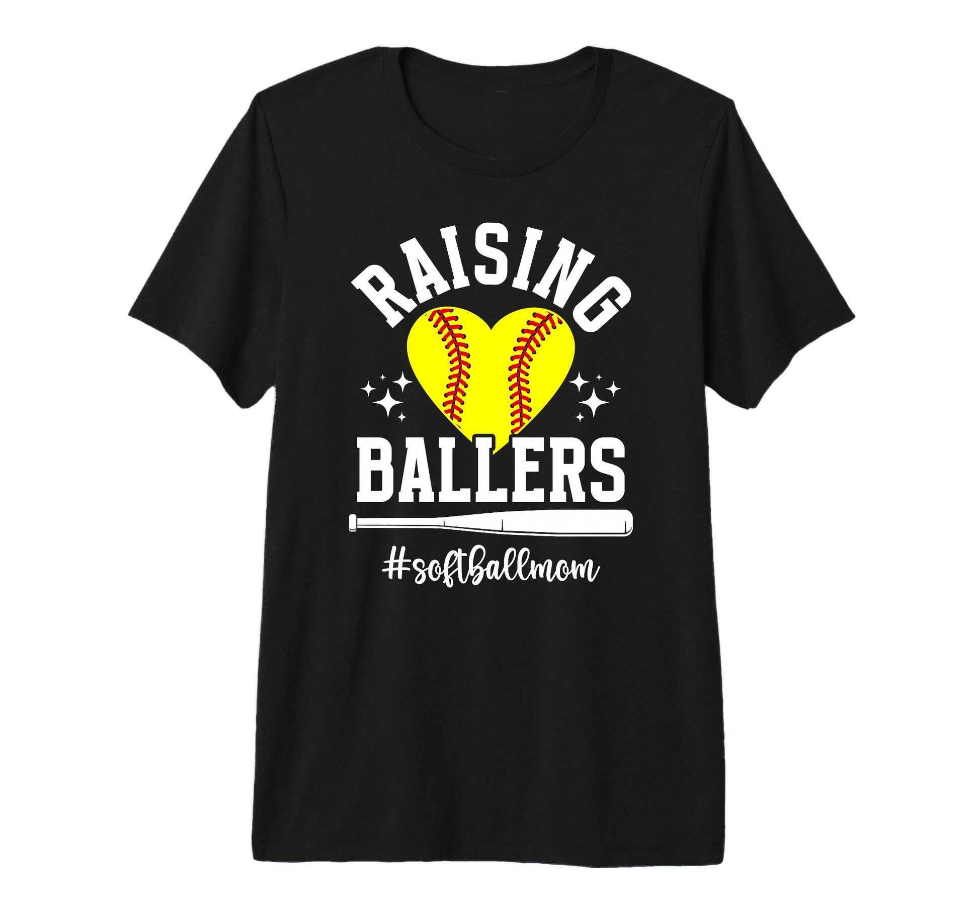 Raising Ballers Softball Mom T-Shirt - Aesthetic Graphic for Adults - T-Shirt, Sweatshirt, Hoodie