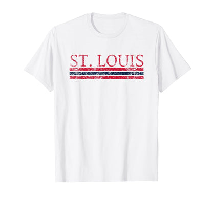 St Louis Missouri Weathered Stripe T-Shirt - Custom Art Print Men Women - T-Shirt, Sweatshirt, Hoodie