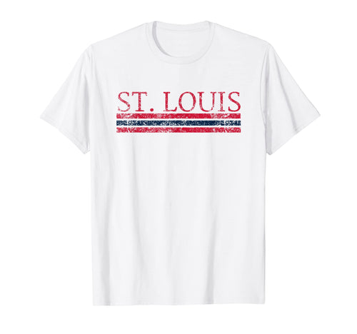St Louis Missouri Weathered Stripe T-Shirt - Custom Art Print Men Women - T-Shirt, Sweatshirt, Hoodie