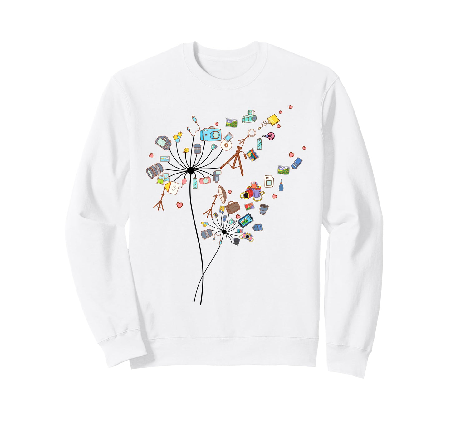 Photographer Camera Dandelion Sweatshirt - Fun Novelty Design Men Women - T-Shirt, Sweatshirt, Hoodie