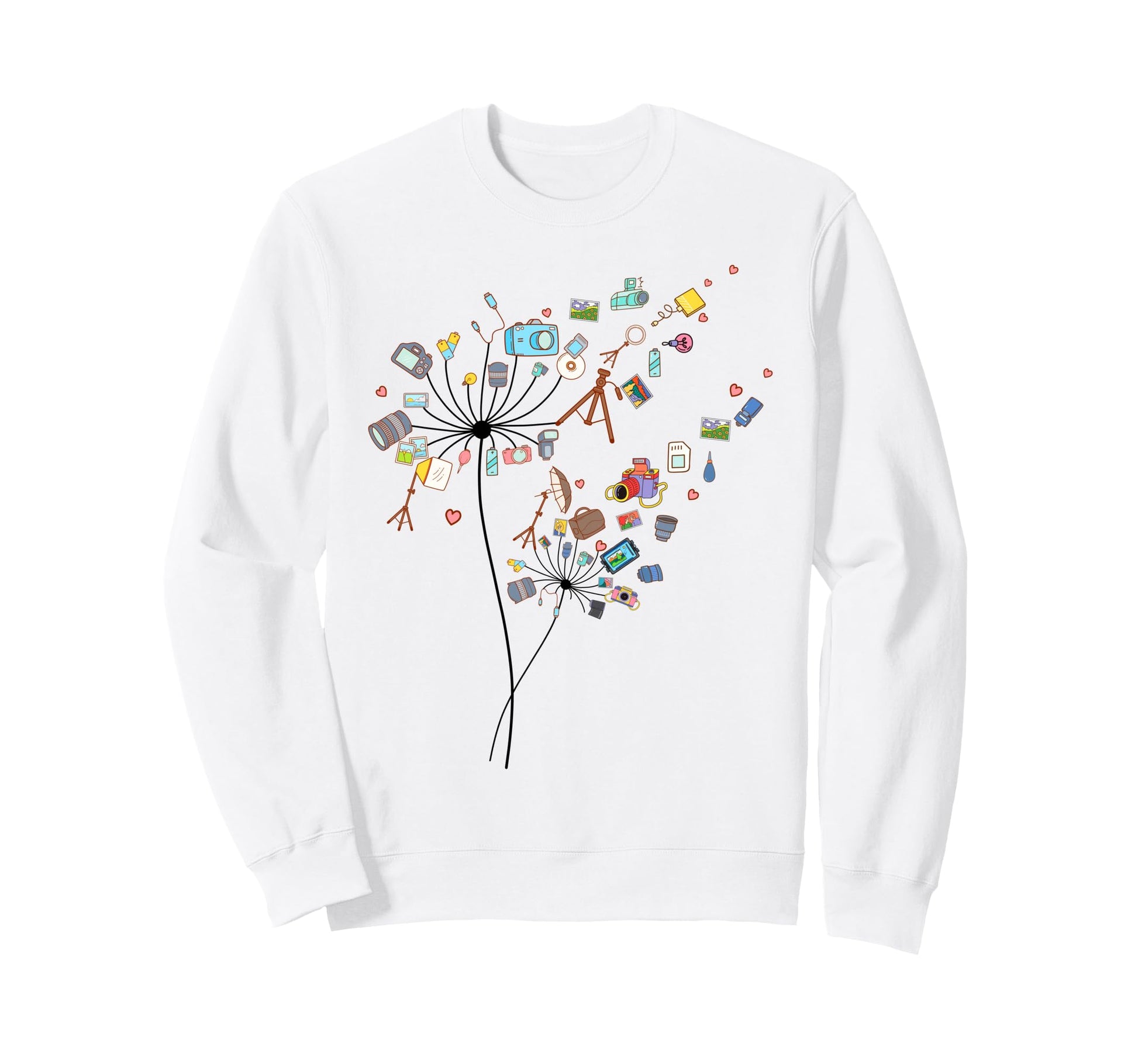 Photographer Camera Dandelion Sweatshirt - Fun Novelty Design Men Women - T-Shirt, Sweatshirt, Hoodie