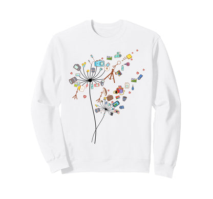 Photographer Camera Dandelion Sweatshirt - Fun Novelty Design Men Women - T-Shirt, Sweatshirt, Hoodie