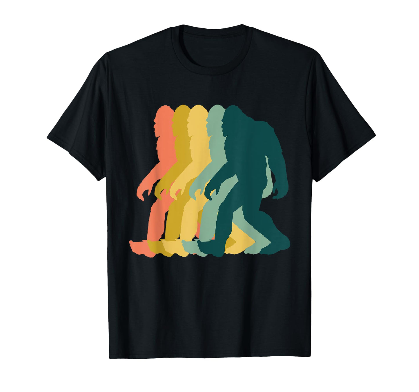 1970S Rainbow Bigfoot Silhouette T-Shirt - Custom Art Print for Adults - T-Shirt, Sweatshirt, Hoodie
