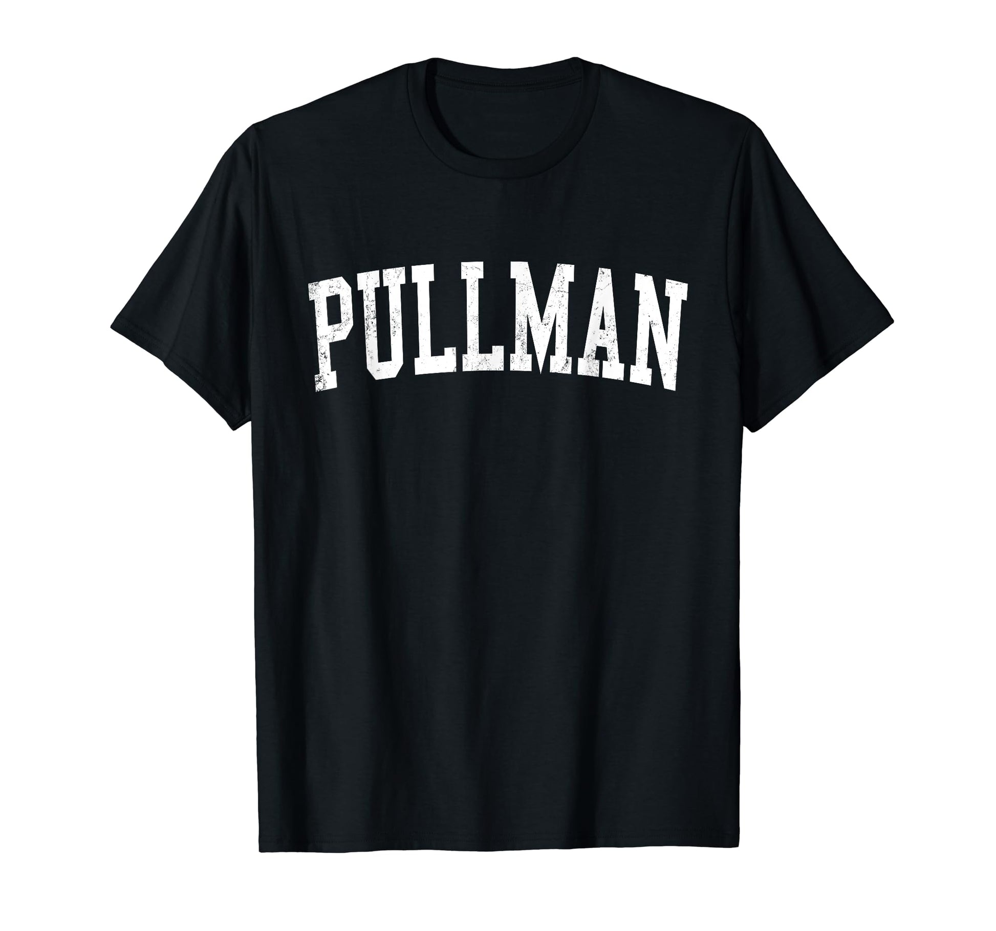 Pullman Wa Distressed White Varsity T-Shirt - Minimalist Print Men Women - T-Shirt, Sweatshirt, Hoodie