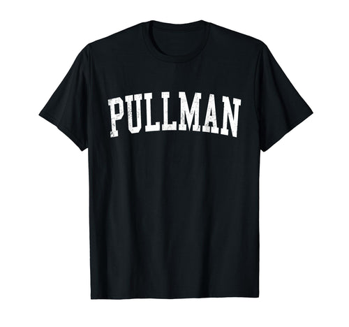 Pullman Wa Distressed White Varsity T-Shirt - Minimalist Print Men Women - T-Shirt, Sweatshirt, Hoodie