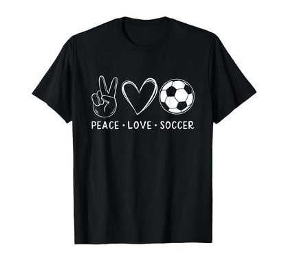 Peace Love Soccer Soccer Lover Soccer T-Shirt - Novelty Apparel Men Women - T-Shirt, Sweatshirt, Hoodie
