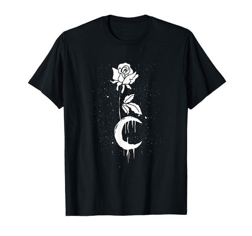 Moon Rose Occult Gothic Harajuku T-Shirt - Custom Art Print Men Women - T-Shirt, Sweatshirt, Hoodie