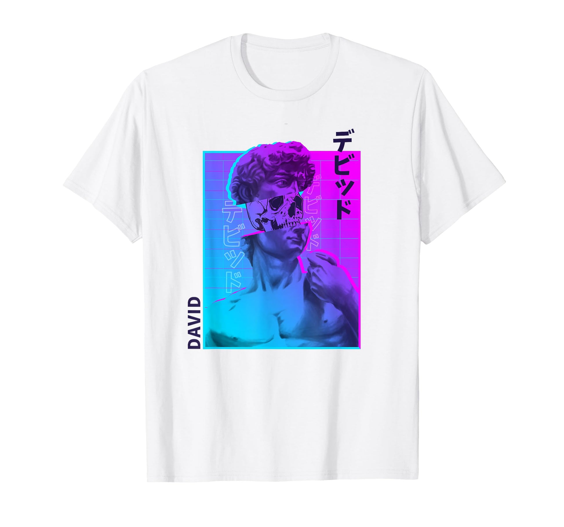 Vaporwave Aesthetic David Statue Bust T-Shirt - Graphic Print Men Women - T-Shirt, Sweatshirt, Hoodie