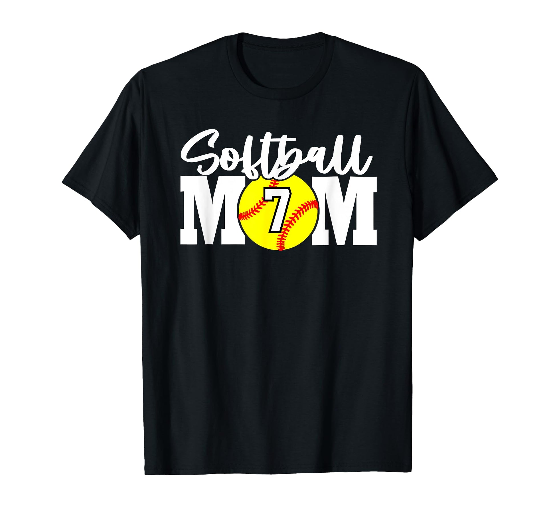 Softball Mom Number 7 T-Shirt - Fun Novelty Design Men Women - T-Shirt, Sweatshirt, Hoodie