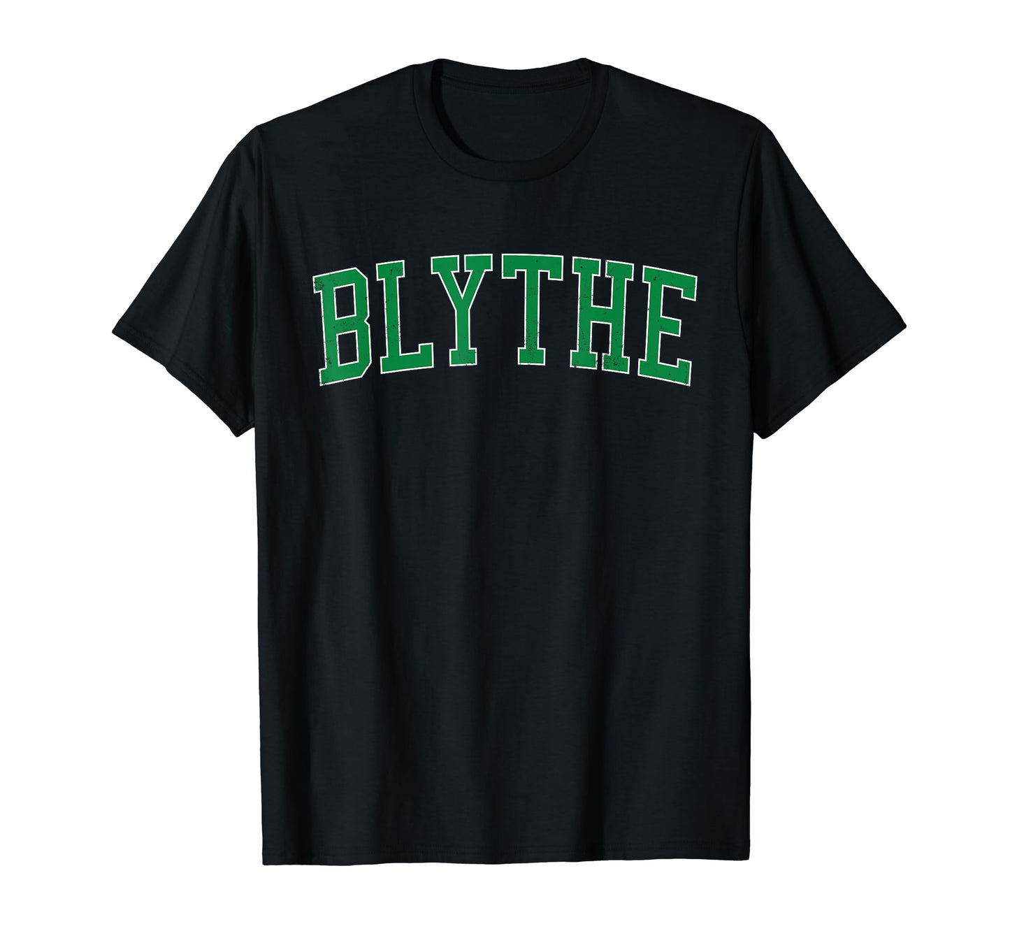 Blythe Ca Distressed Green Varsity T-Shirt - Fun Novelty Design for Adults - T-Shirt, Sweatshirt, Hoodie
