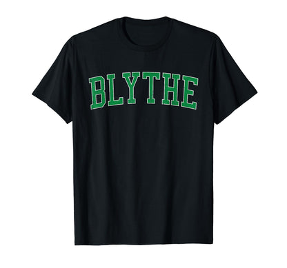 Blythe Ca Distressed Green Varsity T-Shirt - Fun Novelty Design for Adults - T-Shirt, Sweatshirt, Hoodie