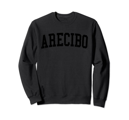 Arecibo Pr Distressed Black Varsity Sweatshirt - Custom Art Print Men Women - T-Shirt, Sweatshirt, Hoodie