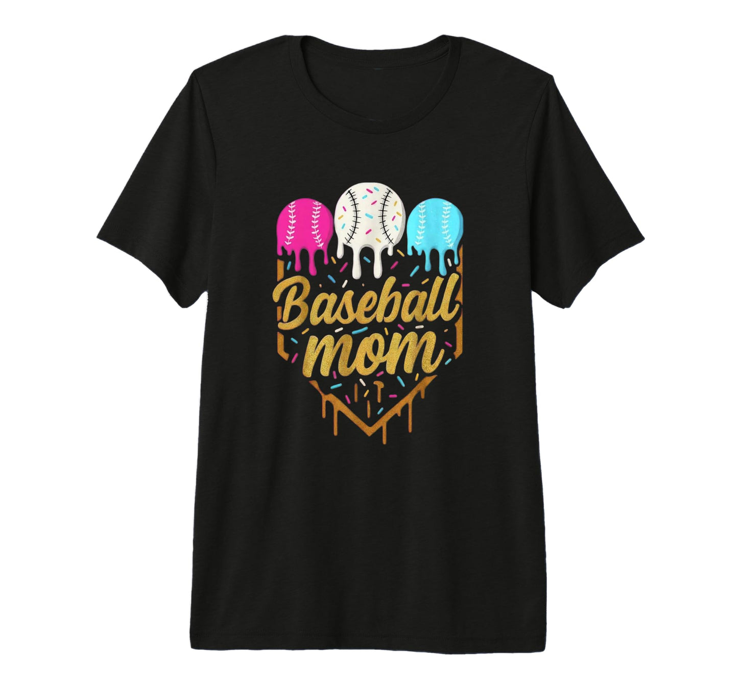 Baseball Mom Drippy Ice Cream Super Mom T-Shirt - Minimalist Print Unisex - T-Shirt, Sweatshirt, Hoodie