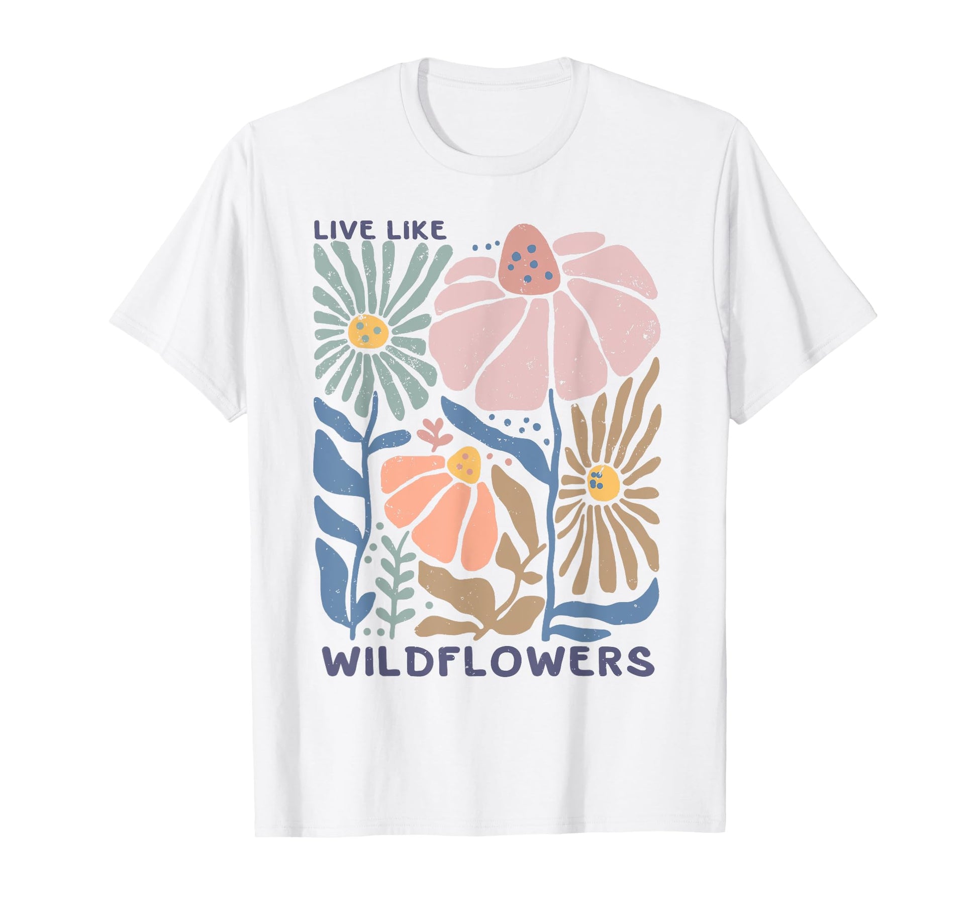 Live Like Wildflower Boho Flowers T-Shirt - Custom Art Print for Adults - T-Shirt, Sweatshirt, Hoodie