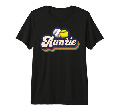 Baseball Softball Auntie Softball T-Shirt - Novelty Apparel for Adults - T-Shirt, Sweatshirt, Hoodie