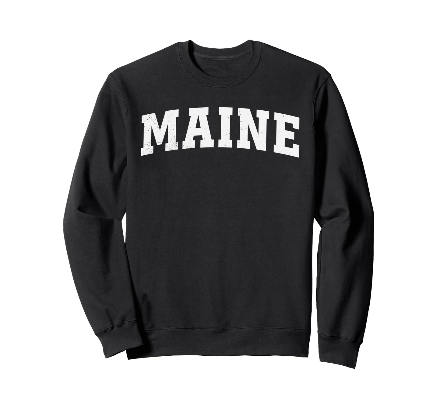 Maine Varsity Distressed Sweatshirt - Streetwear Style Men Women - T-Shirt, Sweatshirt, Hoodie