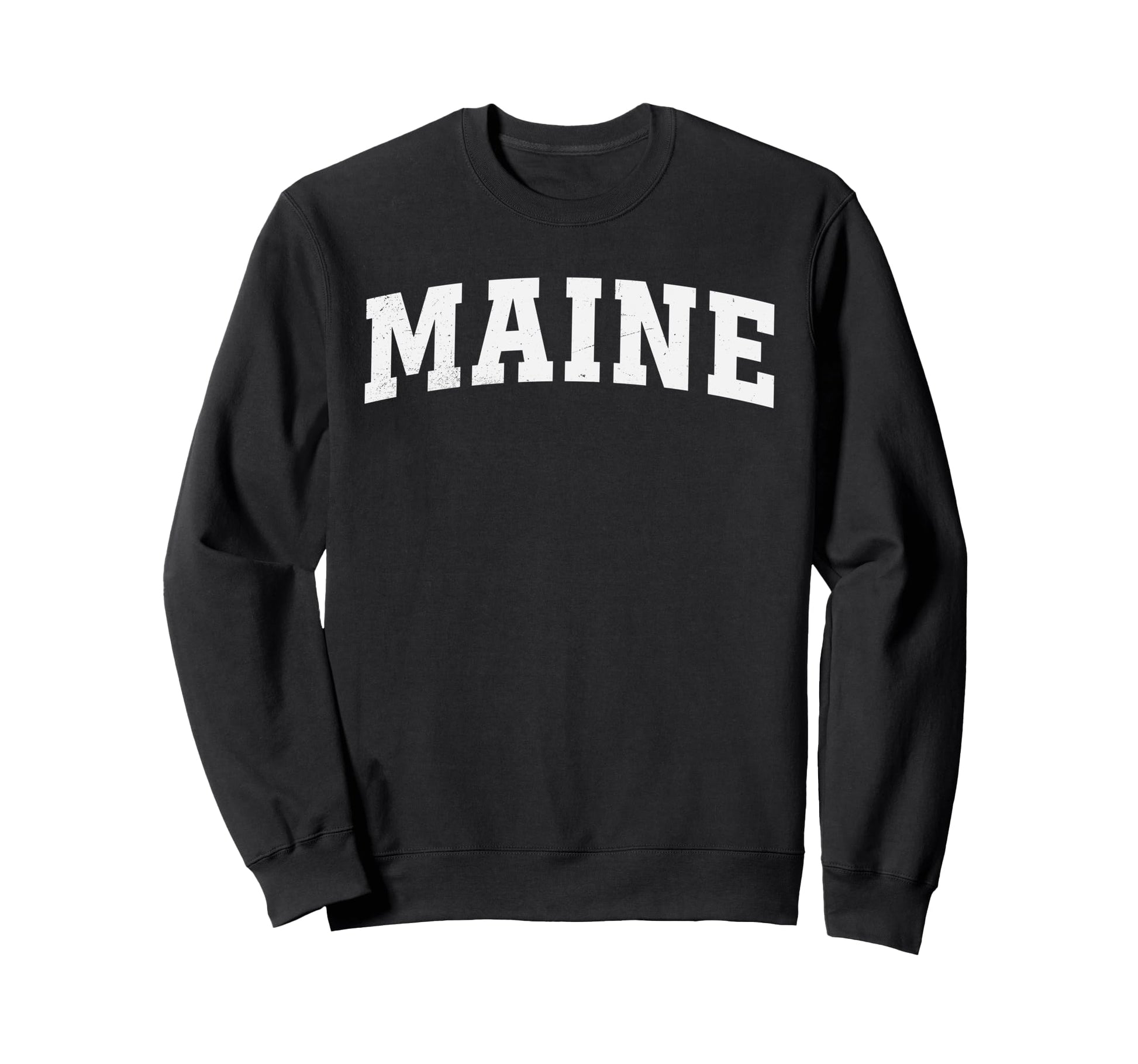 Maine Varsity Distressed Sweatshirt - Streetwear Style Men Women - T-Shirt, Sweatshirt, Hoodie