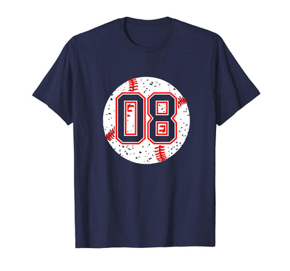 Baseball Number 08 Mom Show Support T-Shirt - Trendy Graphic for Adults - T-Shirt, Sweatshirt, Hoodie