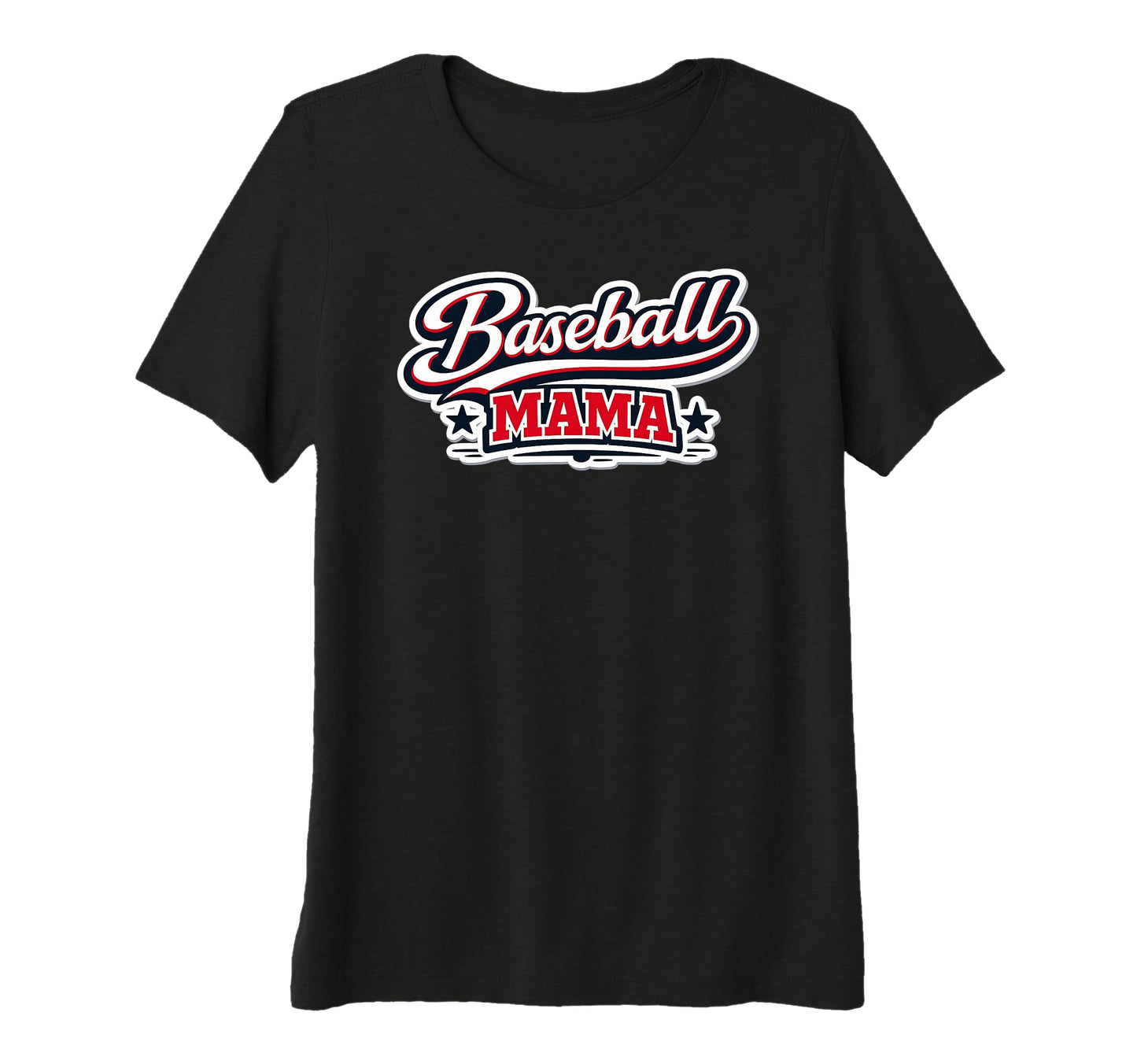 Womens Baseball Mama Script Red T-Shirt - Aesthetic Graphic for Adults - T-Shirt, Sweatshirt, Hoodie