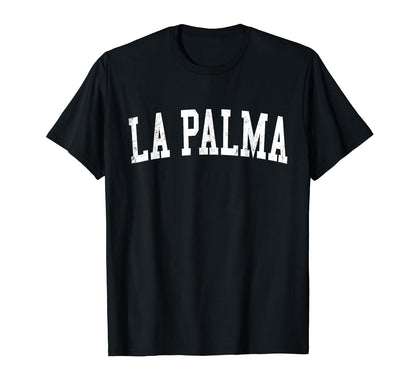 La Palma Ca Distressed White Varsity T-Shirt - Graphic Print Men Women - T-Shirt, Sweatshirt, Hoodie