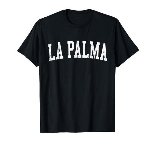 La Palma Ca Distressed White Varsity T-Shirt - Graphic Print Men Women - T-Shirt, Sweatshirt, Hoodie