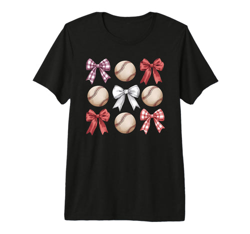 Baseball Coquette Bow Mom Sister T-Shirt - Casual Everyday Wear Men Women - T-Shirt, Sweatshirt, Hoodie