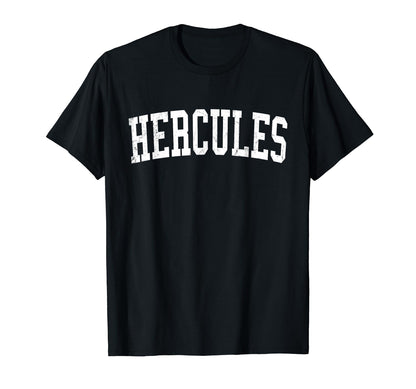 Hercules Ca Distressed White Varsity T-Shirt - Unique Graphic Men Women - T-Shirt, Sweatshirt, Hoodie