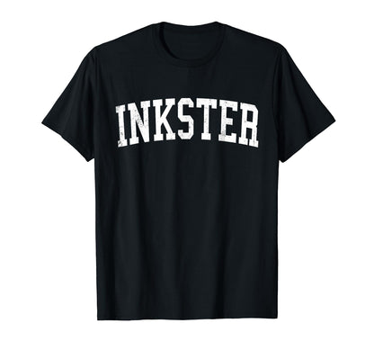 Inkster Mi Distressed White Varsity T-Shirt - Aesthetic Graphic Unisex - T-Shirt, Sweatshirt, Hoodie