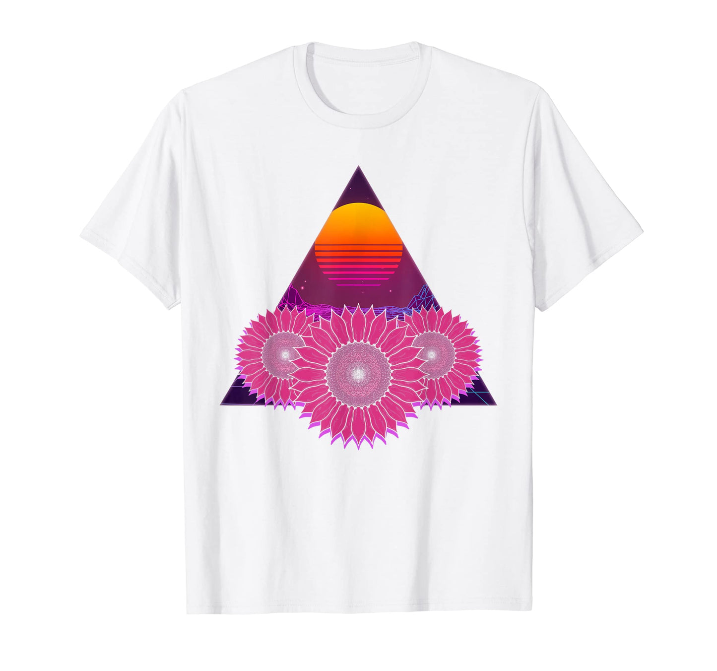 Floral Sunset Flower Vaporwave 80S Art T-Shirt - Trendy Graphic for Adults - T-Shirt, Sweatshirt, Hoodie