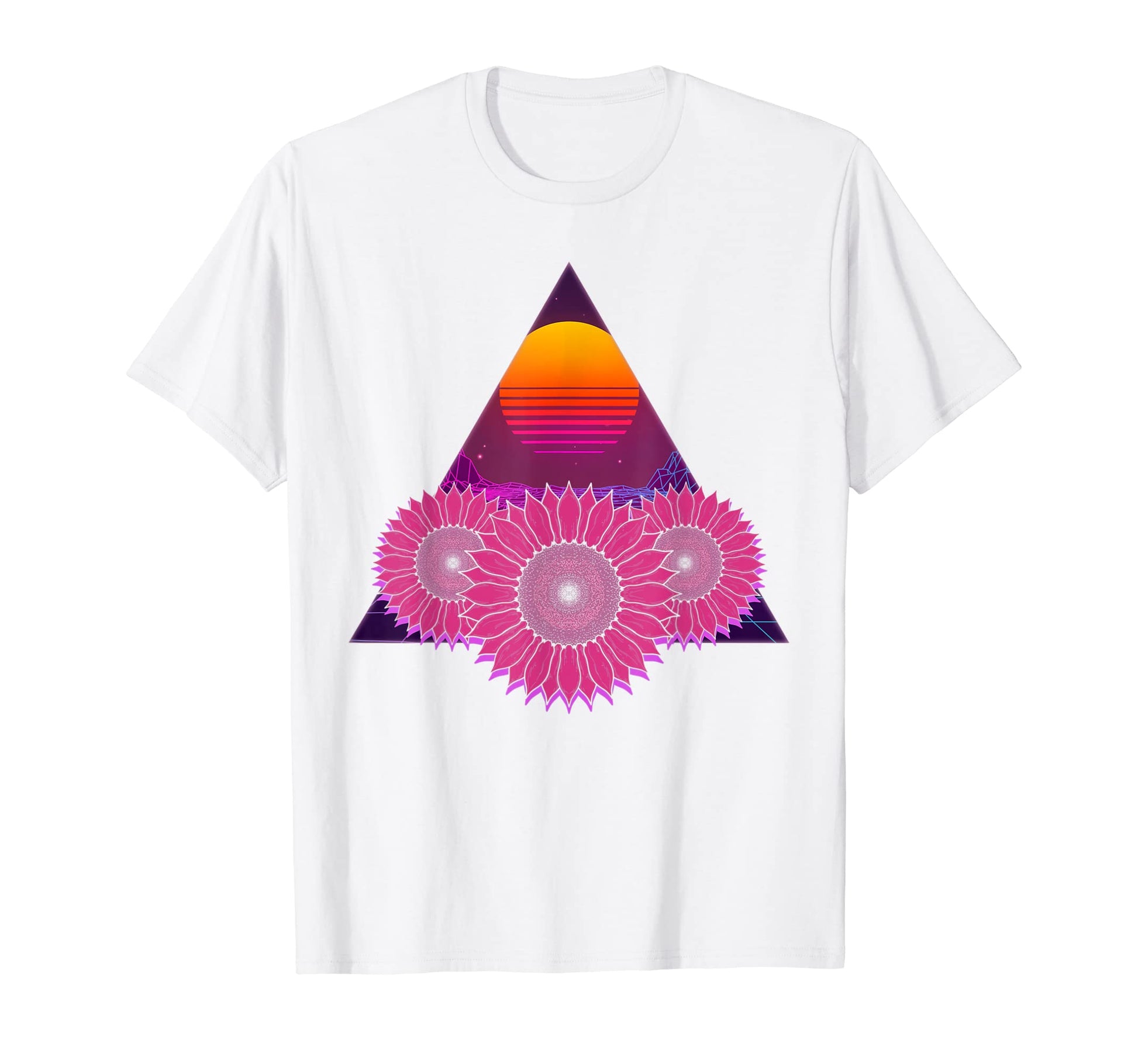 Floral Sunset Flower Vaporwave 80S Art T-Shirt - Trendy Graphic for Adults - T-Shirt, Sweatshirt, Hoodie
