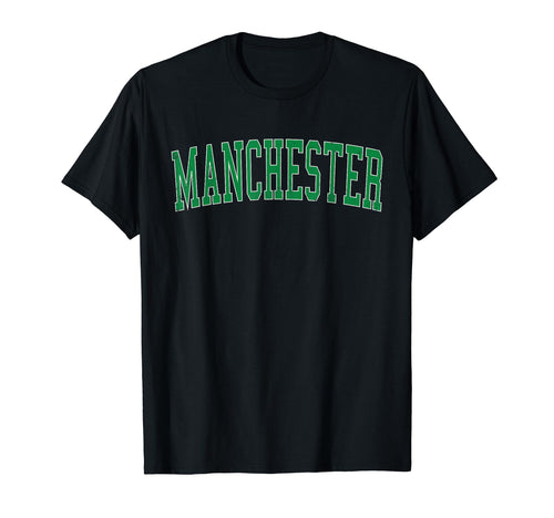 Manchester Mo Distressed Green Varsity T-Shirt - Trendy Graphic Unisex - T-Shirt, Sweatshirt, Hoodie