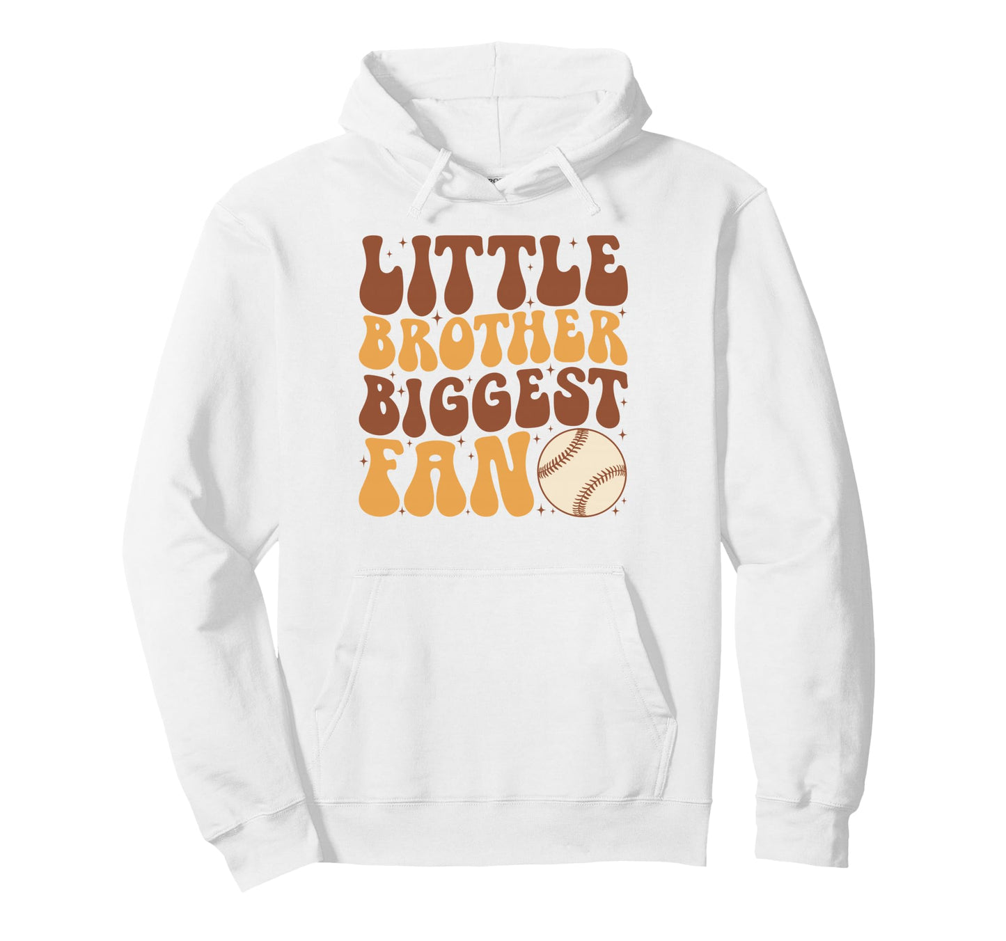 Little Brother Biggest Fan Baseball Hoodie - Trendy Graphic for Adults - T-Shirt, Sweatshirt, Hoodie
