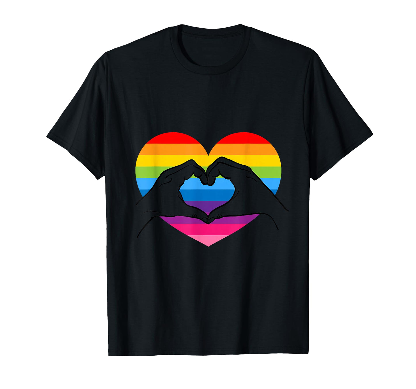 Rainbow Heart Love Hands Lgbt Gay Pride T-Shirt - Unique Graphic Men Women - T-Shirt, Sweatshirt, Hoodie
