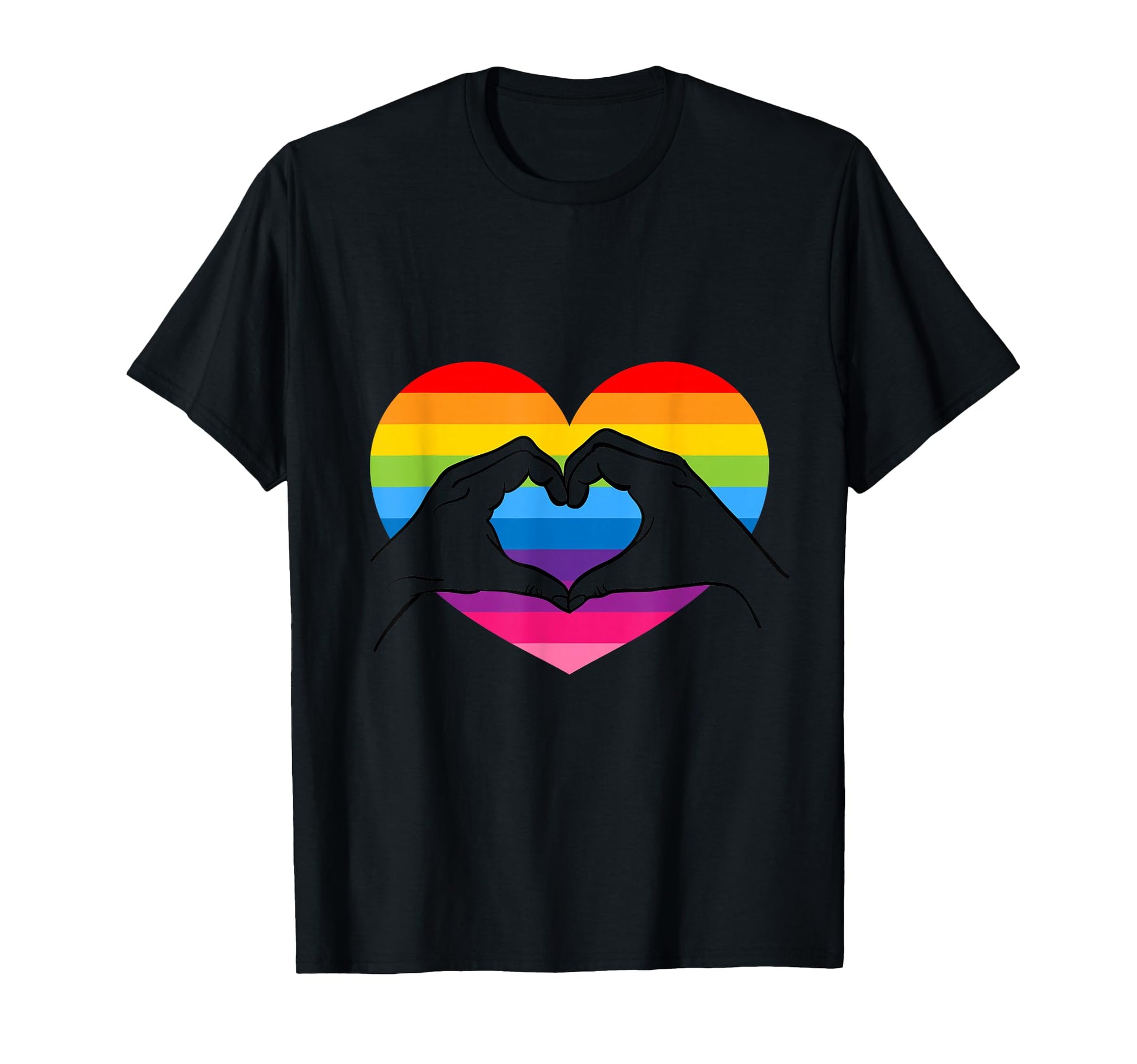 Rainbow Heart Love Hands Lgbt Gay Pride T-Shirt - Unique Graphic Men Women - T-Shirt, Sweatshirt, Hoodie