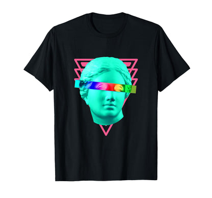 80S Neon Art Face Rainbow T-Shirt - Minimalist Print Unisex - T-Shirt, Sweatshirt, Hoodie