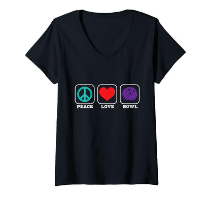 Bowling Peace Love League Strike Throw T-Shirt - Unique Graphic for Adults - T-Shirt, Sweatshirt, Hoodie
