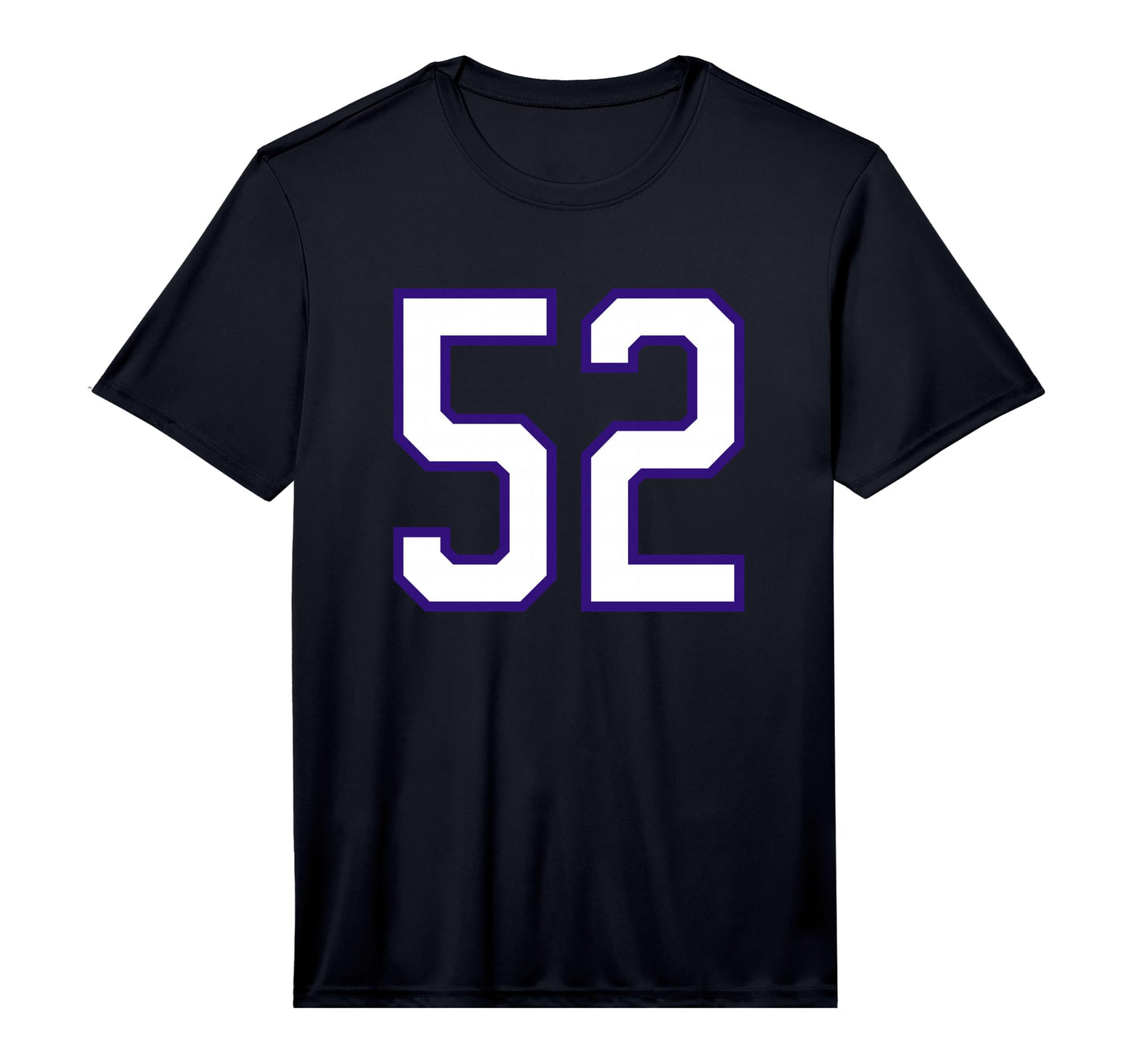 Number 52 Sports Team White Purple T-Shirt - Minimalist Print Unisex - T-Shirt, Sweatshirt, Hoodie