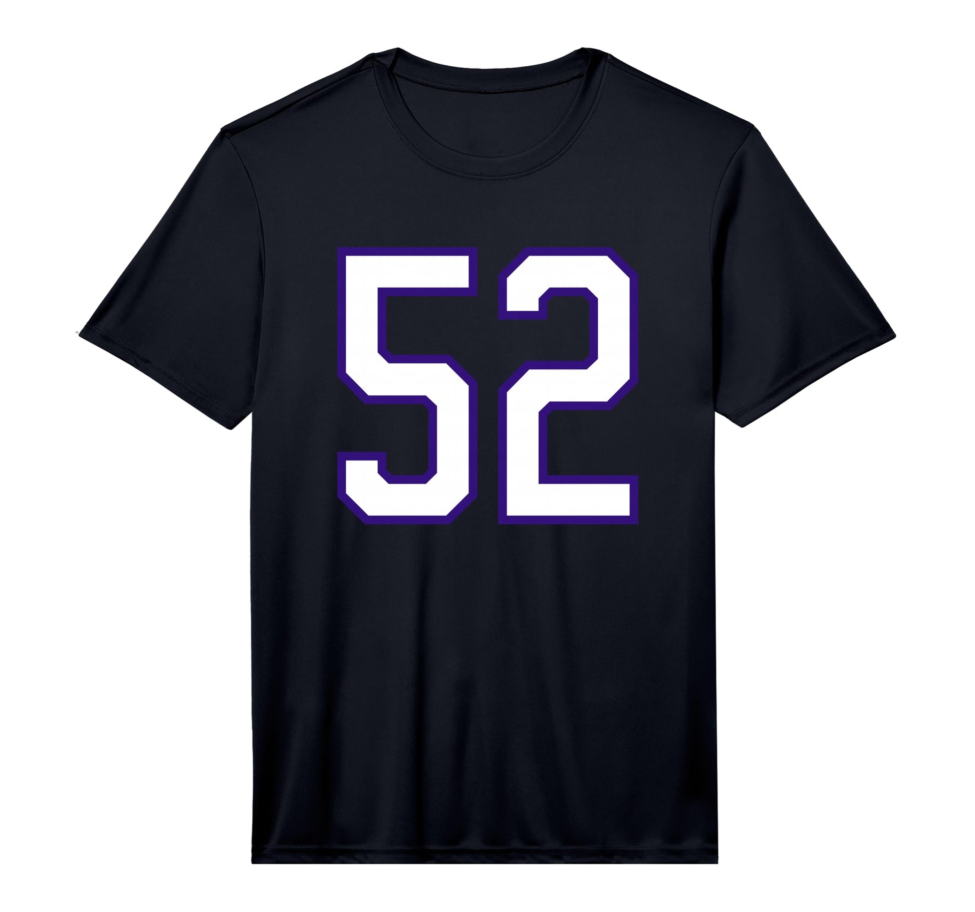 Number 52 Sports Team White Purple T-Shirt - Minimalist Print Unisex - T-Shirt, Sweatshirt, Hoodie