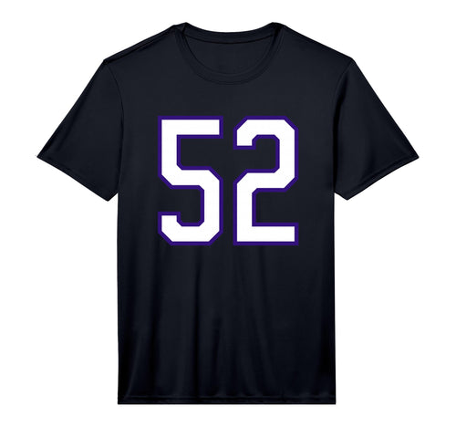 Number 52 Sports Team White Purple T-Shirt - Minimalist Print Unisex - T-Shirt, Sweatshirt, Hoodie