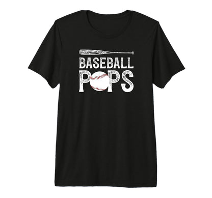 Mens Baseball Pops Proud Grandpa Pops T-Shirt - Custom Art Print Unisex - T-Shirt, Sweatshirt, Hoodie