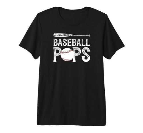 Mens Baseball Pops Proud Grandpa Pops T-Shirt - Custom Art Print Unisex - T-Shirt, Sweatshirt, Hoodie