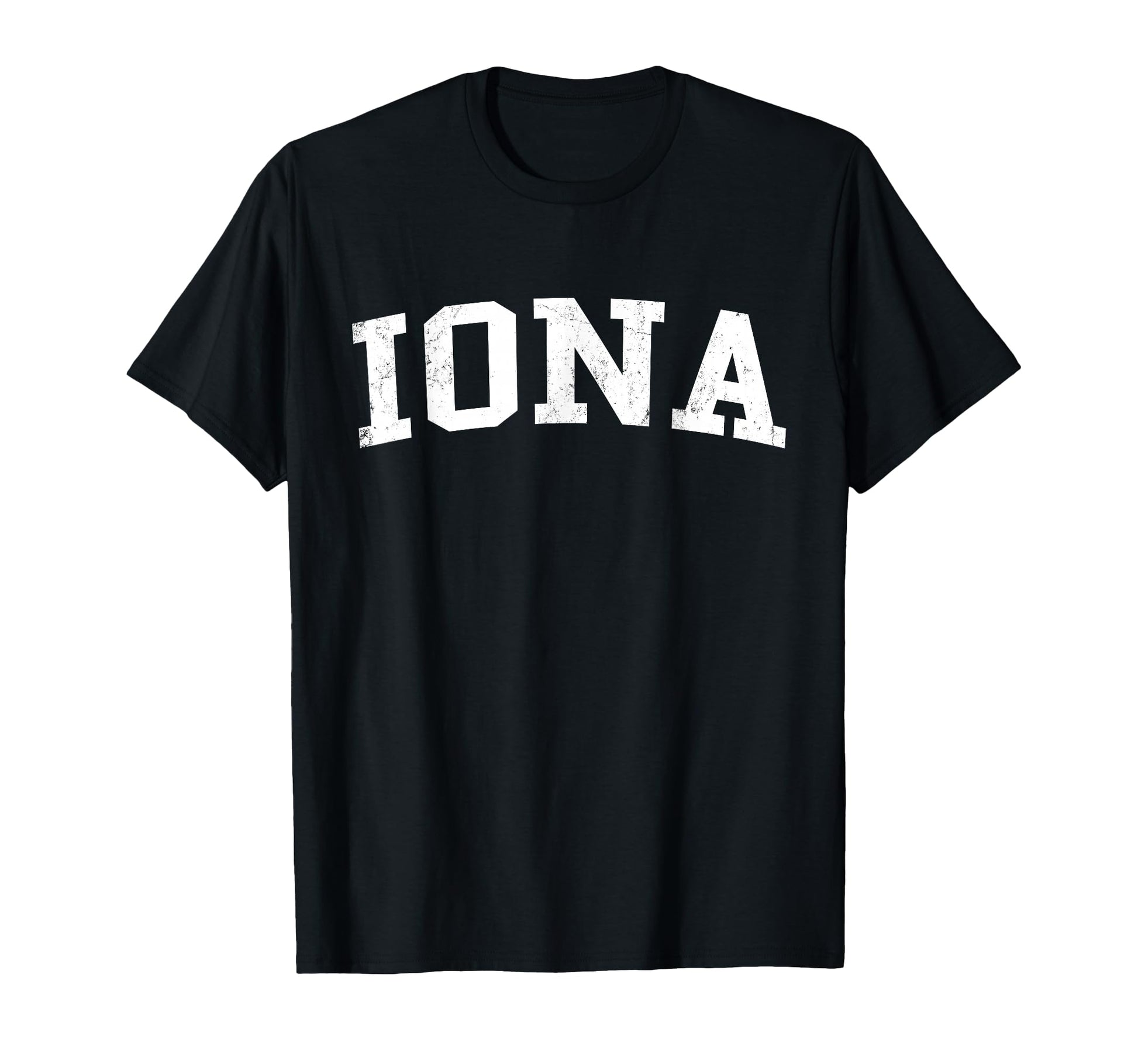 Iona Fl Distressed White Varsity T-Shirt - Fun Novelty Design Men Women - T-Shirt, Sweatshirt, Hoodie