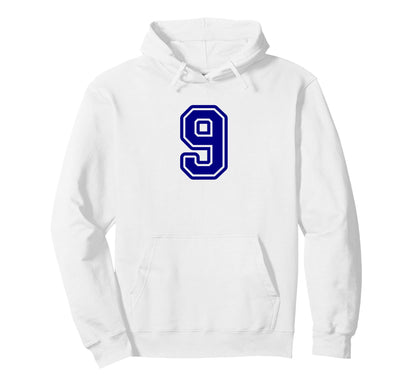 Blue Sport Team Number 9 Hoodie - Streetwear Style Unisex - T-Shirt, Sweatshirt, Hoodie