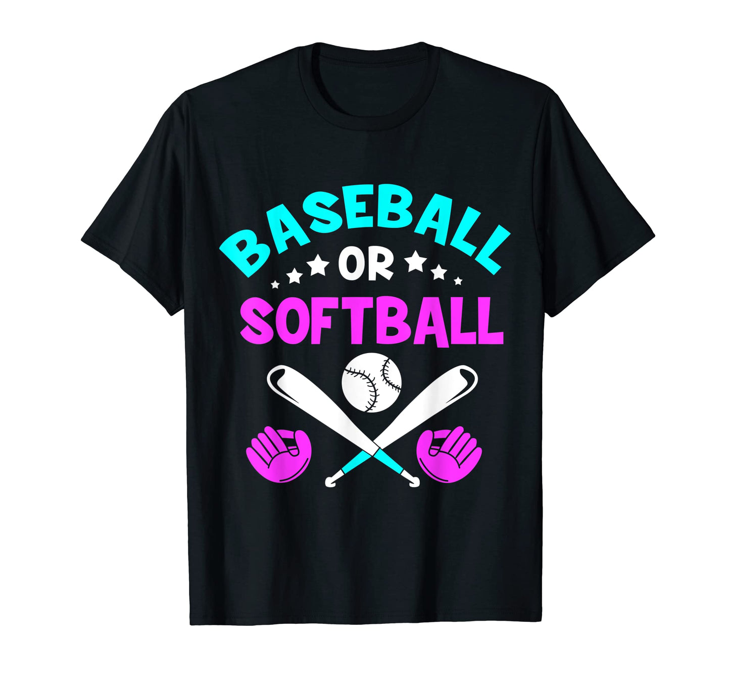 Baseball Or Softball Gender Reveal T-Shirt - Custom Art Print for Adults - T-Shirt, Sweatshirt, Hoodie