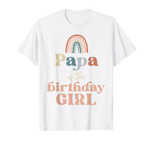 Papa Birthday Boho Rainbow Party Supplies T-Shirt - Minimalist Print Unisex - T-Shirt, Sweatshirt, Hoodie