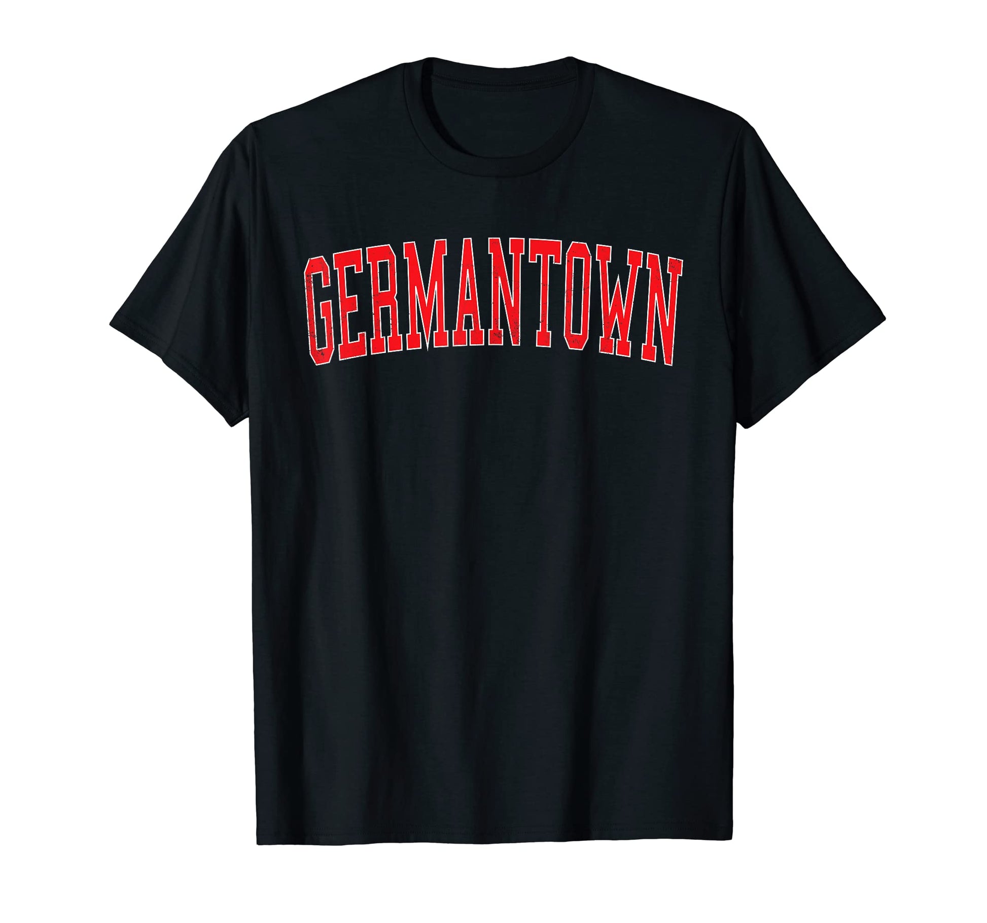 Germantown Md Varsity Red Text T-Shirt - Streetwear Style for Adults - T-Shirt, Sweatshirt, Hoodie