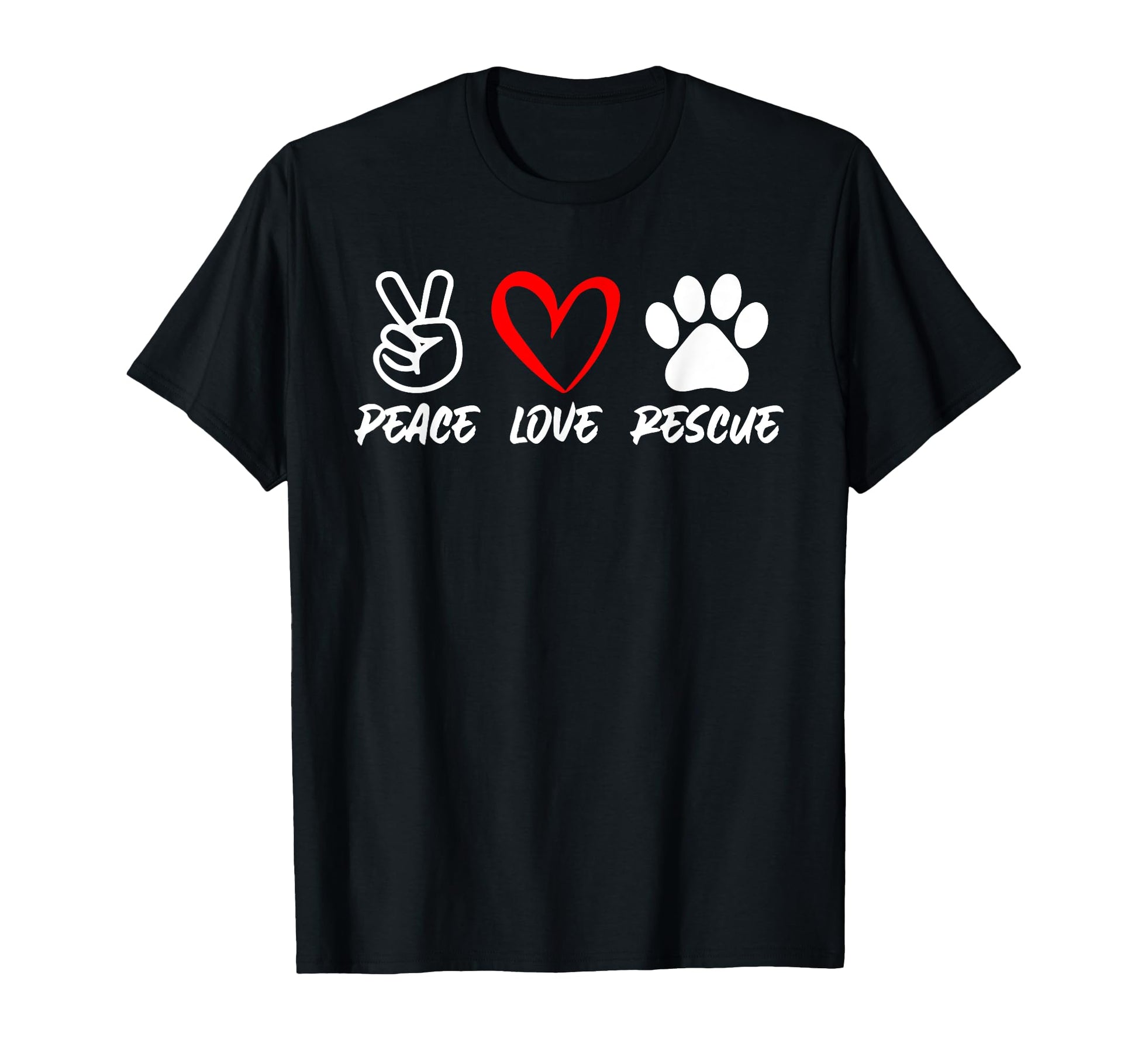 Peace Love Rescue Adopt Animal Cat Dog T-Shirt - Minimalist Print Unisex - T-Shirt, Sweatshirt, Hoodie