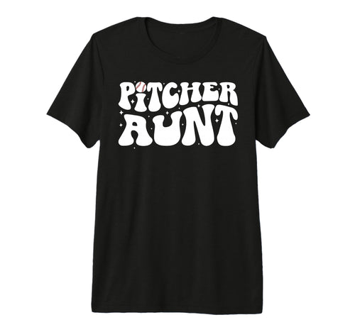 Baseball Pitcher Aunt Groovy Baseball T-Shirt - Trendy Graphic Men Women - T-Shirt, Sweatshirt, Hoodie
